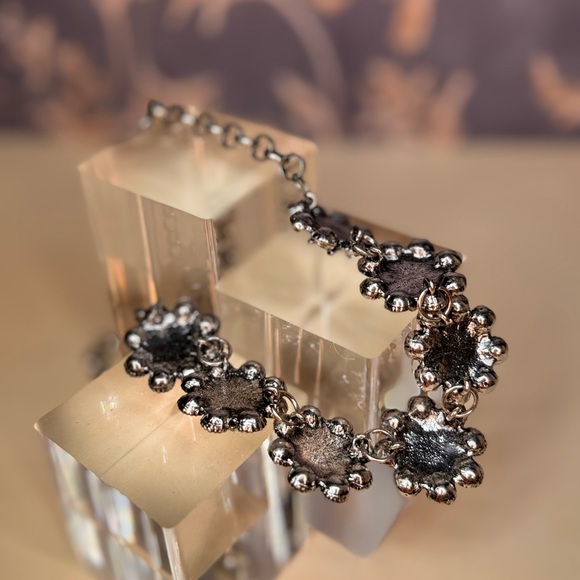 Vintage Estate Floral Turquoise Colored and Silver Toned Necklace Lot A15 - Picture 4 of 6